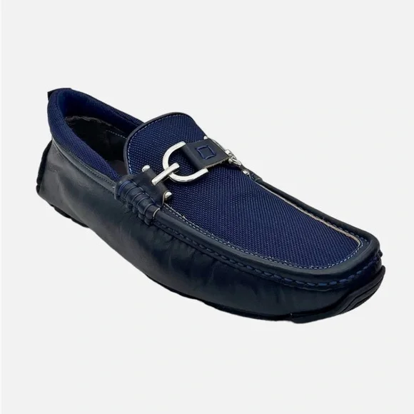 Donald J Pliner navy loafers s-l400.jpg main image 3